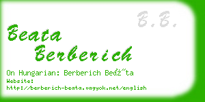 beata berberich business card